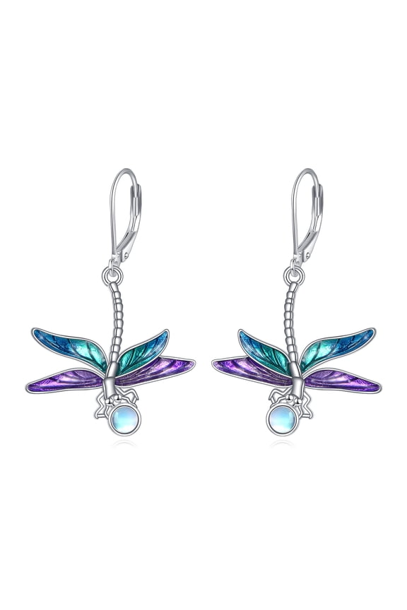Dragonfly Earrings 925 Sterling Silver Animal Dangle Earrings Turquoise Jewelry Gifts for Women