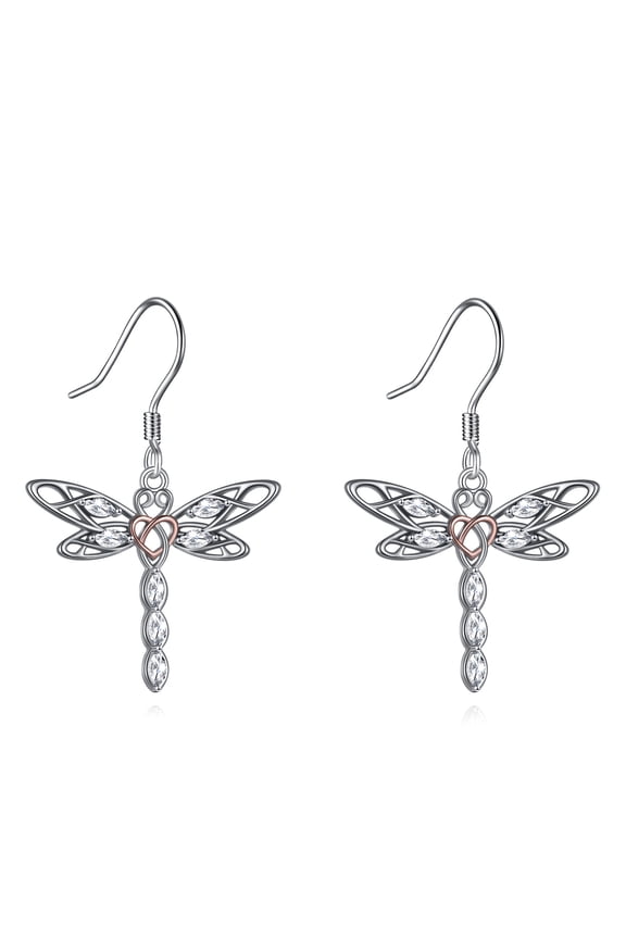 Dragonfly Earrings for Women Sterling Silver Celtic Knot Dragon Fly Earrings Women Jewelry Gifts for Dragonfly Lover