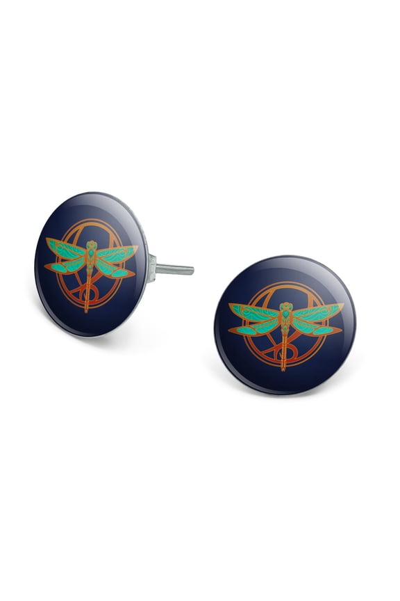 Dragonfly Elegant Novelty Silver Plated Stud Earrings