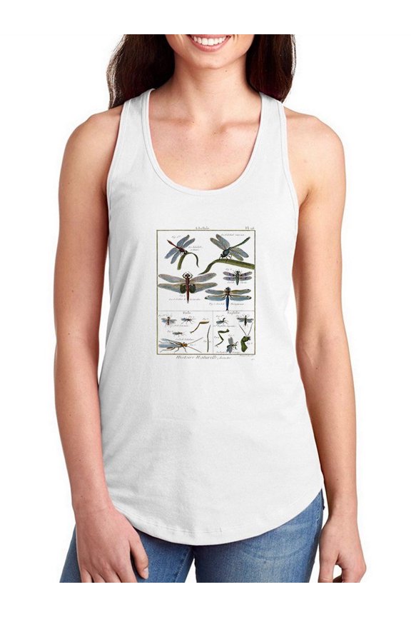 Dragonfly Encyclopedia Racerback Tank Women -Denis Diderot Designs, Female Small