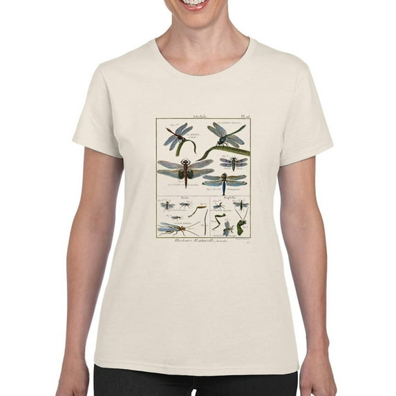 Dragonfly Encyclopedia T-Shirt Women -Denis Diderot Designs, Female 3X-Large