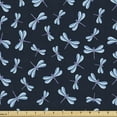 thumbnail image 1 of Ambesonne Dragonfly Fabric by the Yard Upholstery, Illustration Nature Art, 1 Yard, Night Blue, 1 of 5