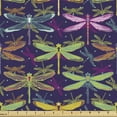 thumbnail image 1 of Ambesonne Dragonfly Fabric by the Yard Upholstery, Colorful Spring Insects, 3 Yards, Purple and Yellow Green, 1 of 5