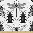 thumbnail image 1 of Ambesonne Dragonfly Fabric by the Yard Upholstery, Eco Love Concept Monochrome, 2 Yards, Charcoal Grey and White, 1 of 5