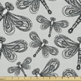thumbnail image 1 of Ambesonne Dragonfly Fabric by the Yard Upholstery, Repetitive Insects Art, 5 Yards, Pale Grey and Dimgray, 1 of 5
