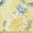 thumbnail image 1 of Ambesonne Dragonfly Fabric by the Yard Upholstery, Water Lilies, 1 Yard, Pale Yellow Blue, 1 of 5