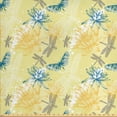 thumbnail image 1 of Ambesonne Dragonfly Fabric by the Yard Upholstery, Water Lilies, 10 Yards, Pale Yellow Blue, 1 of 4