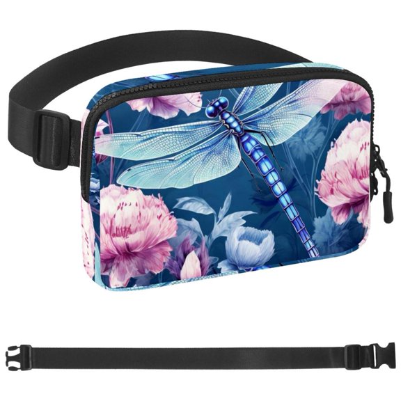 Dragonfly Fanny Pack for Men Women, Crossbody Waist Bag Pack, Belt Bag for Travel Walking Running Hiking Cycling, Easy Carry Any Phone, Wallet