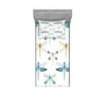 thumbnail image 1 of Dragonfly Fitted Sheet & Pillow Sham Set, Group of Regularly Dragonfly Pattern Short Lives Composition of Bugs, Decorative Printed 4 Piece Bedding Decor Set, Twinxl, Orange Blue, by Ambesonne, 1 of 3