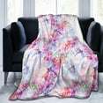 thumbnail image 1 of Dragonfly Fleece Throw Blanket Ultra Soft Cozy Colorful Flowers Decorative Flannel Blanket All Season for Home Couch Bed Chair Travel 60x50in, 1 of 6
