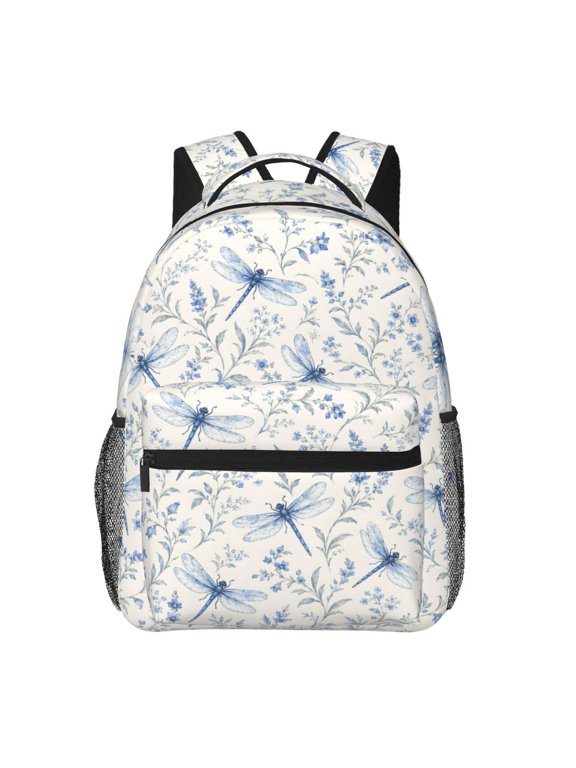 Dragonfly Floral Botanical Backpack Lightweight Travel Bag for Men and Women