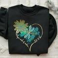 thumbnail image 1 of Dragonfly Floral Heart Graphic Sweatshirt: Inspirational "Let It Be" Design Sweatshirt All Size S-5XL, 1 of 5