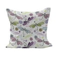 thumbnail image 1 of Dragonfly Fluffy Throw Pillow Cushion Cover, Abstract Bugs Hippie Style Sketchy Flowers Art, Decorative Square Accent Pillow Case, 24" x 24", Pale Blue Purple, by Ambesonne, 1 of 5