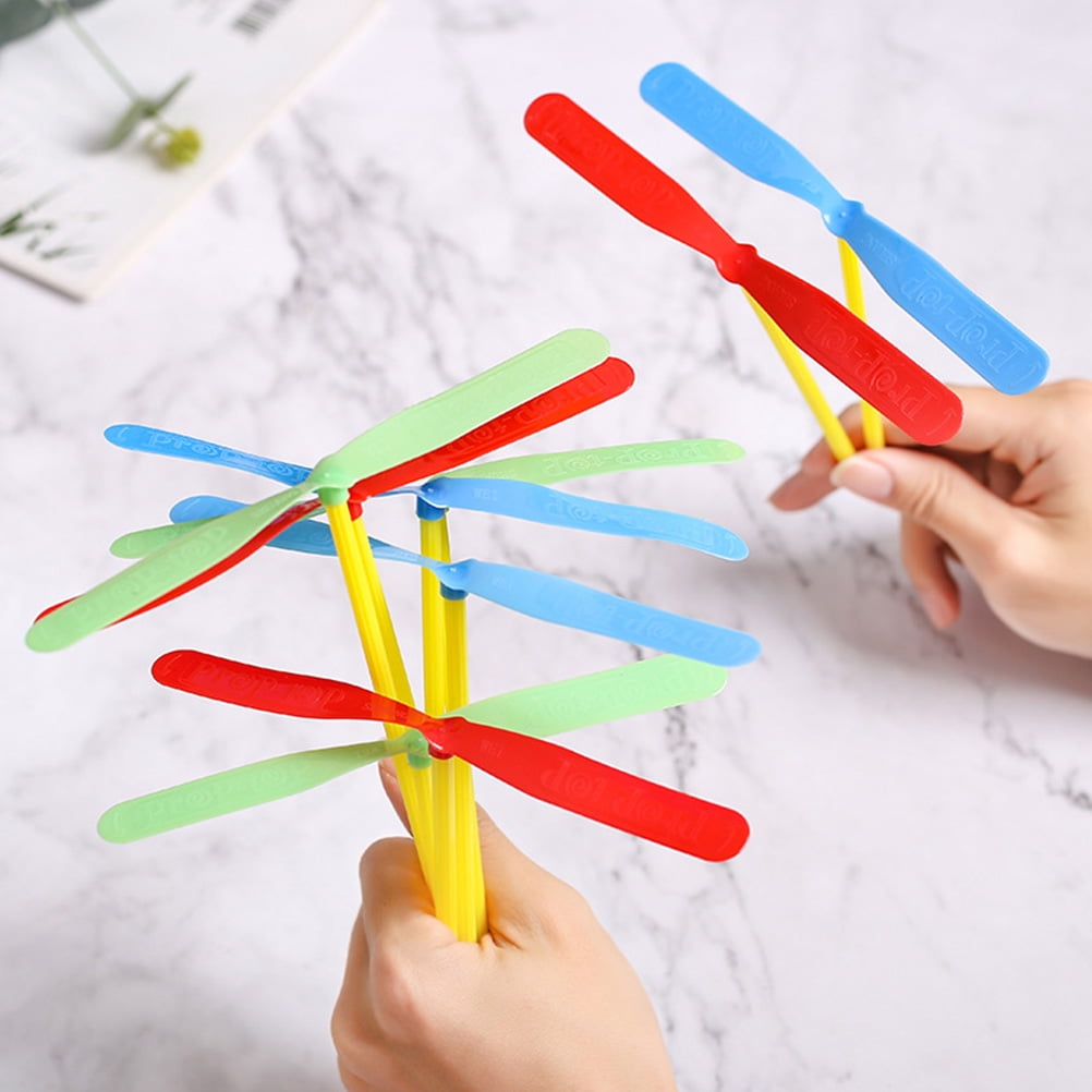 Dragonfly Flying Toys Hand Helicopter Propeller Copter Kids Fly Plastic Outdoor Rub Dragon Disc