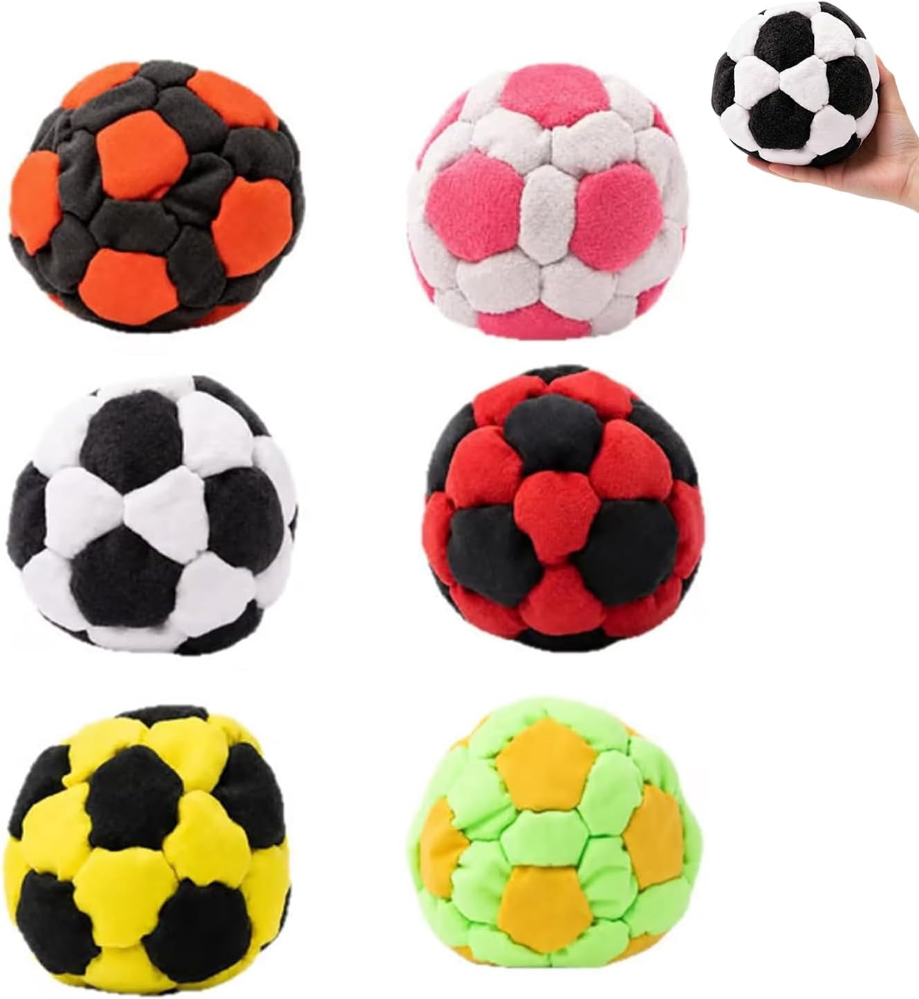 Dragonfly Footbag, 32-Panel Fabric Footbag Sand-Filled Hacky Soccer Sack, Soccer Style Mini Hacky for Adults, Coordination Training Portable Stress Relief Juggling Sack