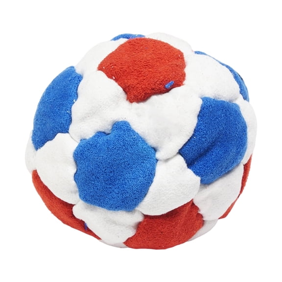 Dragonfly Footbags, Red White Blue Stitched Plush Dirtbag Hacky Sack, Soft Fleece Foot Kick Ball, Handmade Woven Hobby Footbag, Durable Non-Scratch Indoor Outdoor Casual Play Toys for All