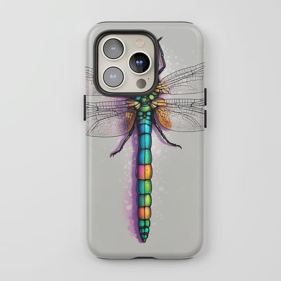 Dragonfly For All iPhone Series Protective Phone Case Rainbow Gradient Multi Color