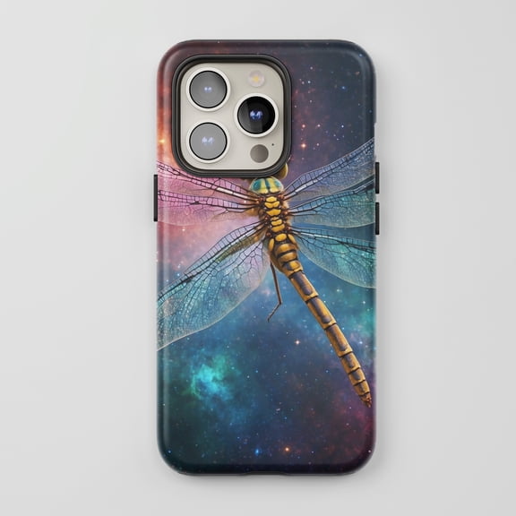 Dragonfly For All iPhone Series Tough Phone Case Cosmic Galaxy Multi-color