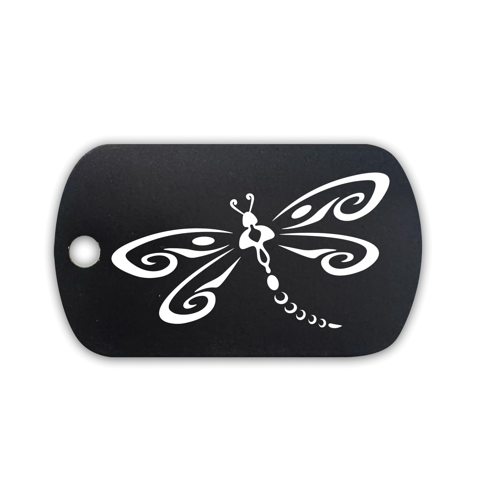 Dragonfly GI Dog Tag Aluminum Keychain nature bug insect - Black ...