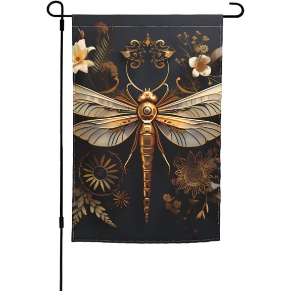 Dragonfly Garden Flag Double Sided 12 x 18 Inch 100% Polyester Yard Decor Full Print
