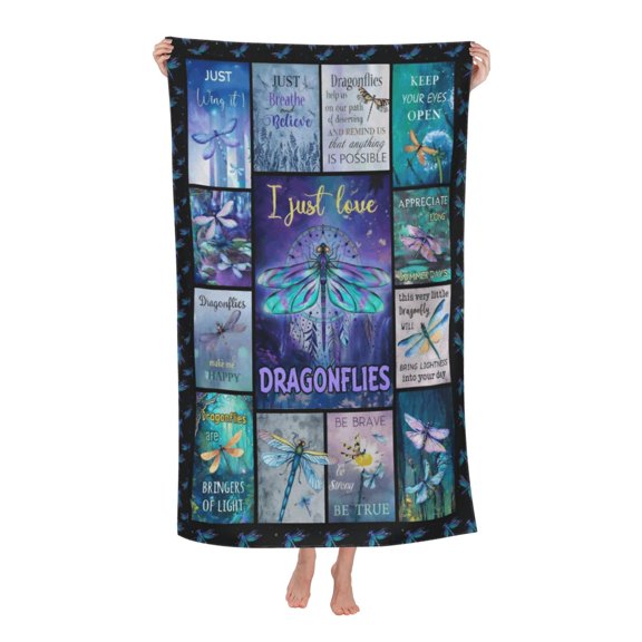 Dragonfly Gifts Bath Towel Soft and Highly Absorbent for Adults