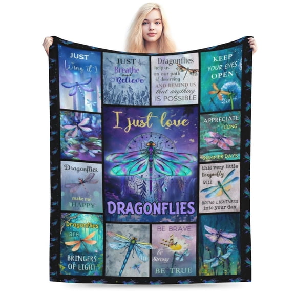 Dragonfly Gifts for Women, Dragonfly Lover Gifts Throw Blanket , Dragonflies Gifts for Women 60x50