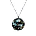 thumbnail image 1 of Dragonfly Glass Design Circular Pendant Necklace - Stunning Jewelry for All Occasions, 1 of 5
