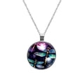 thumbnail image 1 of Dragonfly Glass Design Circular Pendant Necklace | Women's Jewelry, 1 of 5