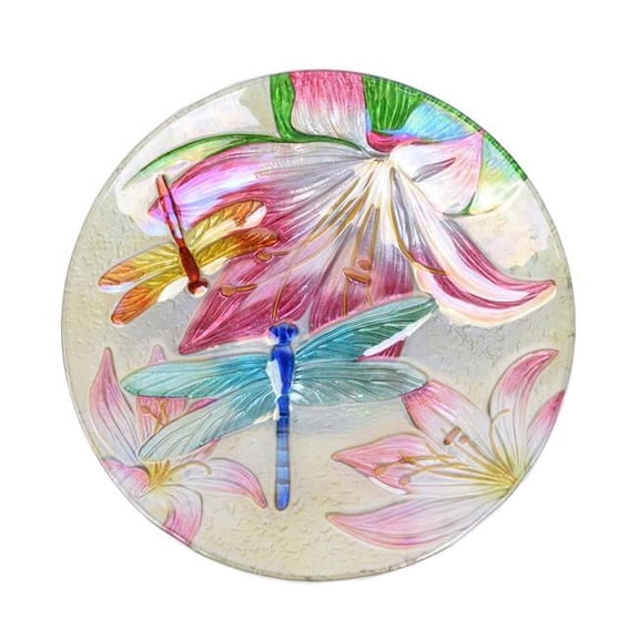 Dragonfly Glass Plate with Holographic Paint