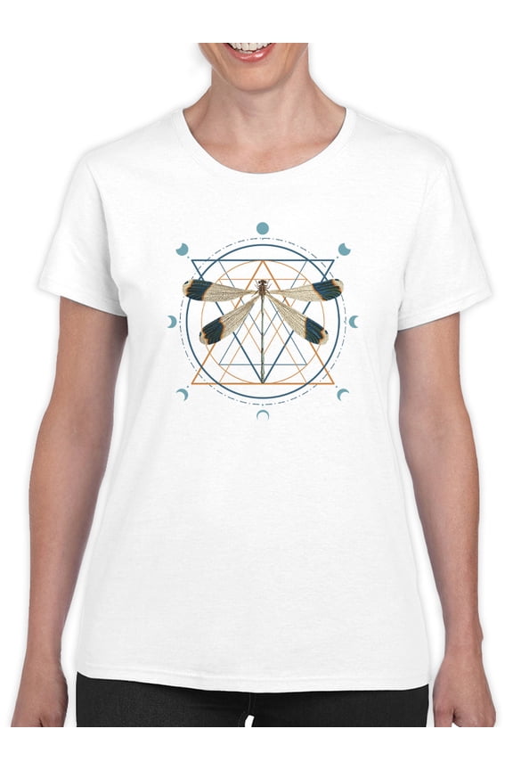 Dragonfly Graph T-Shirt Women -Smartprints Designs, Female XX-Large