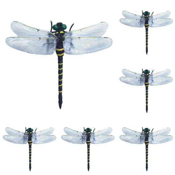 Dragonfly Hat Clip, Artificial Realistic Fake Dragonflies Fly Repelling Supplies, Attach To Backpack Hat for Indoor Outdoor Decor Craft Yard Garden Decor 6/5/4/3/2/1PCS