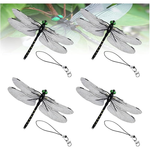 Dragonfly Hat Clip, Artificial Realistic Fake Dragonflies Fly Repelling Supplies, Dragon Fly Clips for Bugs, High Simulation Dragonfly Repellent Model