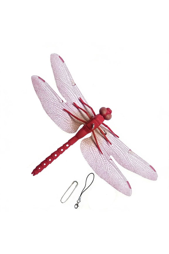 Dragonfly Hat Clip Hanging Decoration, Dragon Fly Keychain Pendant for Bag, Artificial Realistic Fake Dragonflies Fly Repelling Supplies (F)