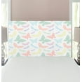 thumbnail image 1 of Dragonfly Headboard, Colorful Different Sized Speckled Butterfly and Dragonfly Wings Image, Upholstered Decorative Metal Bed Headboard with Memory Foam, Twin Size, Multicolor, by Ambesonne, 1 of 4