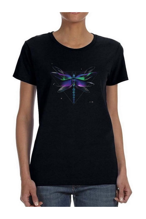 Dragonfly In Abstract Art T-Shirt Women -Image by Shutterstock, Female Medium