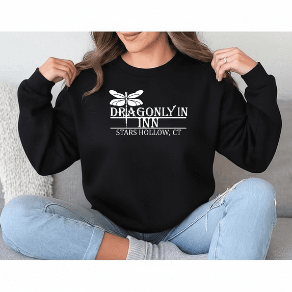 Dragonfly Inn Retro Travel Cozy Small Town Vintage Scene Sweatshirt V10080, up to size 5XL