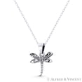 thumbnail image 1 of Dragonfly Insect Charm 19x15mm (0.75x0.6in) Pendant Animism Jewelry & Chain Necklace in Oxidized .925 Sterling Silver, 1 of 1