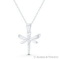 thumbnail image 1 of Dragonfly Insect Charm 25x19mm (1x0.75in) Pendant Animism Jewelry & Chain Necklace in .925 Sterling Silver, 1 of 1