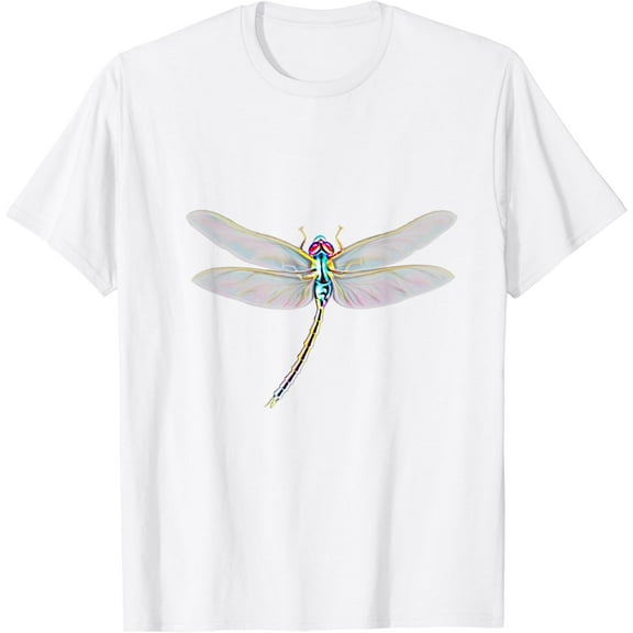 Dragonfly Insect Motif colorful Insects Wings Dragonflies T-Shirt100% pure cotton white short-sleeved T-shirts for men and women