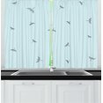 thumbnail image 1 of Dragonfly Kitchen Curtains, Minimalist Style Pattern with Continuous Flying Insects Illustration, Two Panels Drapes with Rod Pocket Room Decor, 55" X 45", Pale Blue Charcoal Grey, by Ambesonne, 1 of 1