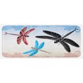 thumbnail image 1 of Dragonfly Kitchen Mat, Exotic Dragonflies Flying in Cloud Sky Animal Wing Nature Illustration, Plush Decorative Kitchen Mat with Non Slip Backing, 47" X 19", Black Blue Pale Pink, by Ambesonne, 1 of 1