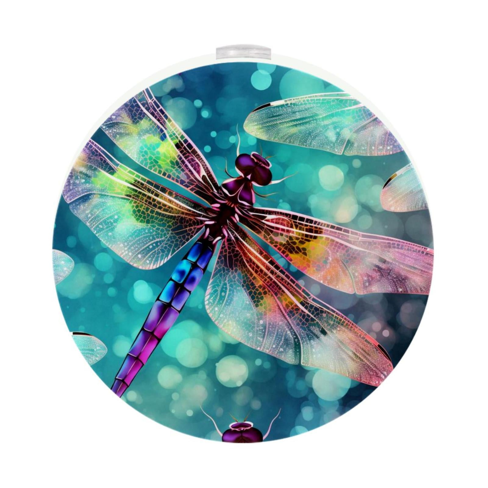 Dragonfly LED Round Night Light-2PCS, Energy Efficient Plug-in Bedroom ...