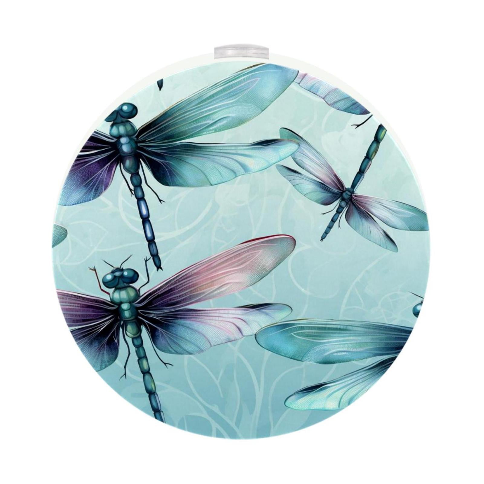 Dragonfly LED Round Night Light-2PCS, Energy Efficient Plug-in Bedroom ...