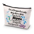 thumbnail image 1 of Dragonfly Lady Makeup Bag Dragonfly Lover Gifts Cosmetic Bag Dragonfly Zipper Pouch Bag Dragonfly Merchandise Dragonflies Animal Lover Gift, 1 of 6