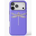Dragonfly Line Art in Gold and Light Blue Tough Case for Apple iPhone ...