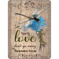 thumbnail image 1 of Dragonfly Those We Love Don't Go Away Hippie Vintage Tin Sign French Forget Me Not Wall Art Motivational Quote Metal Sign Birthday Housewarming Gift 12x16 inches, 1 of 6