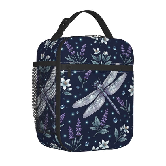 Dragonfly Lunch Box, Classic Insect Pattern Insulated Cooler, Reusable Advanced Tech Food Storage Case, Thoughtful Nature Present For Grandma