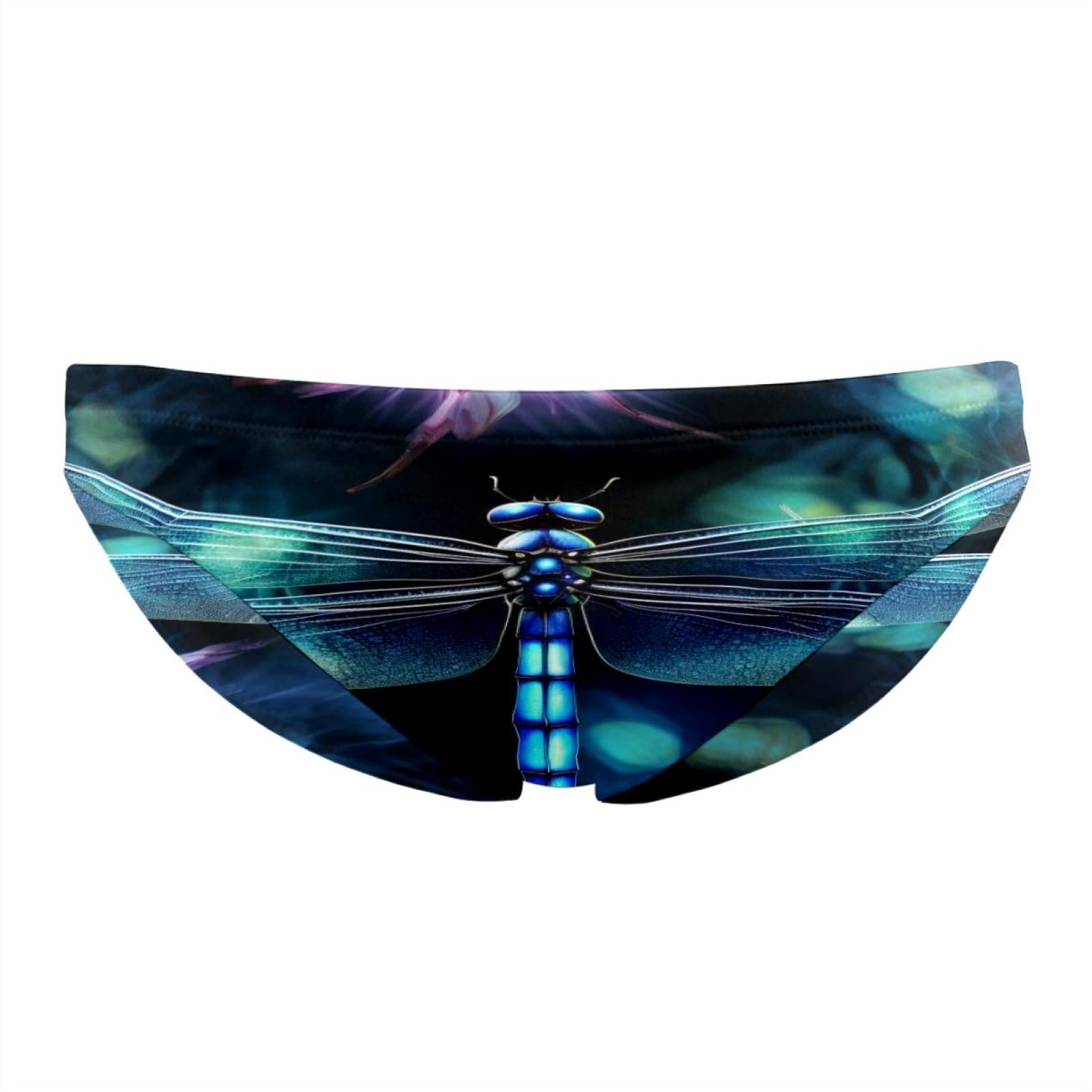 Dragonfly Men Swimsuit Briefs, Quick Dry Swimwear Bikini Underwear