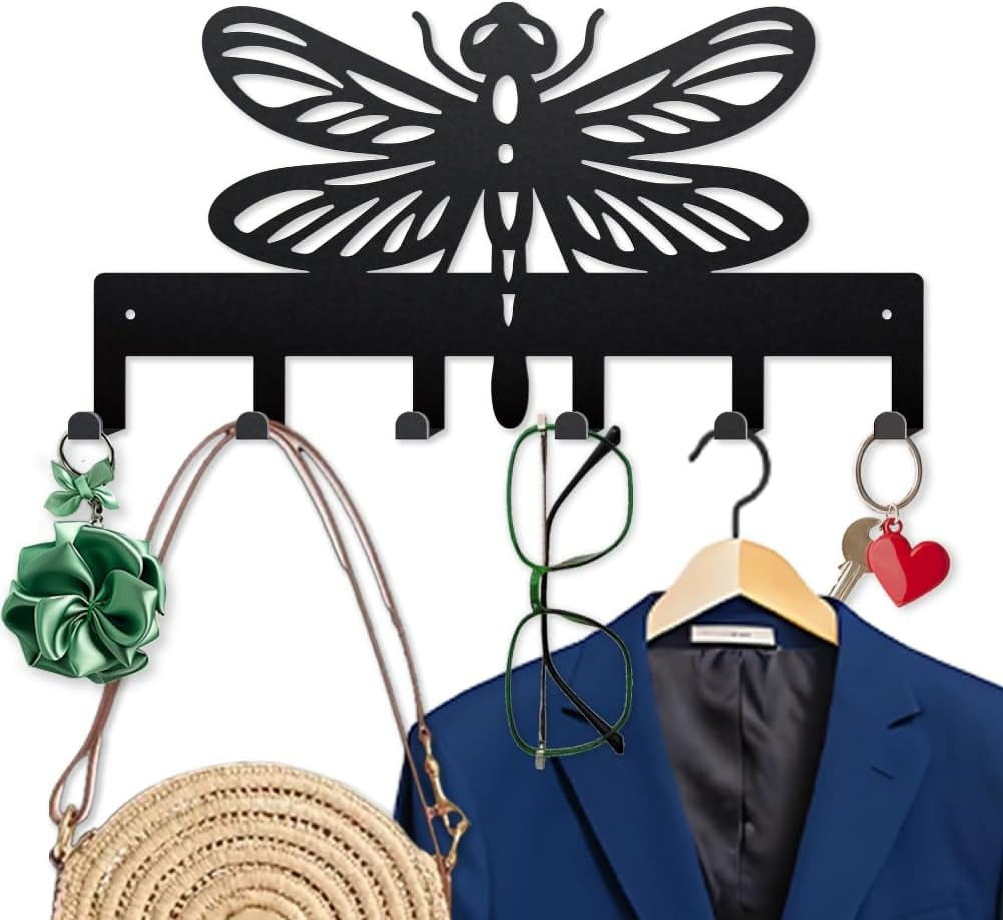 Dragonfly Metal Key Hook Insect Bugs Coat Rack Wall Mounted 15.7×8 ...