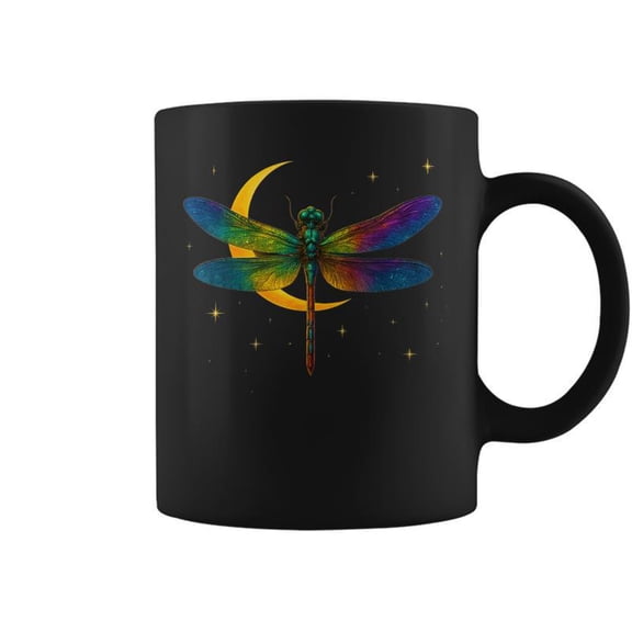 Dragonfly Moon Nature Floral Summer Cottagecore Insect Coffee Mugs